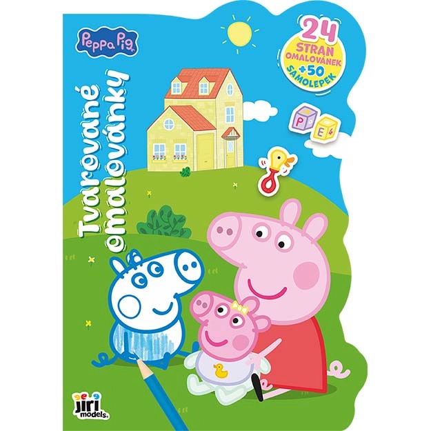 Tvarované omalovánky Prasátko Peppa se samolepkami - 1 kus