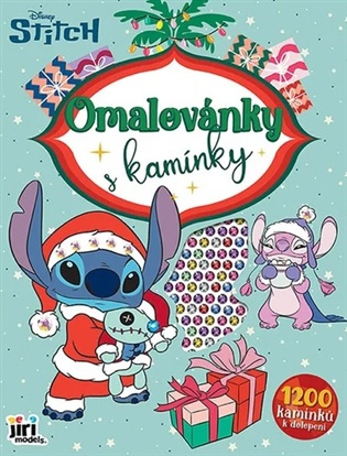 Omalovánky s kamínky Lilo & Stitch vánoce