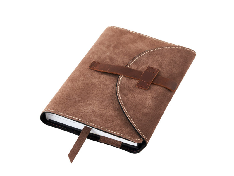 Variabilný obal na knihu z pravej kože so sponou (Hnedá)