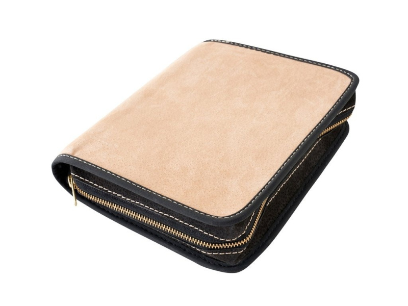 Obal na knihu se zipem: Medový semiš