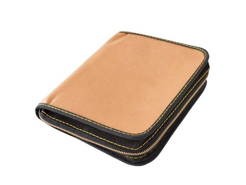 Kožený obal na knihu se zipem: Ořechový