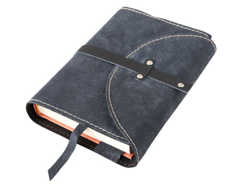 Obal spona s nýty: Černá semiš