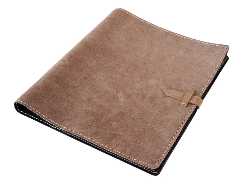 Šanon A4 s nýty - Hnědý semiš