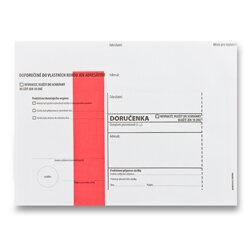 Doručenka - C5, červený pruh, s poučením, 1000 ks