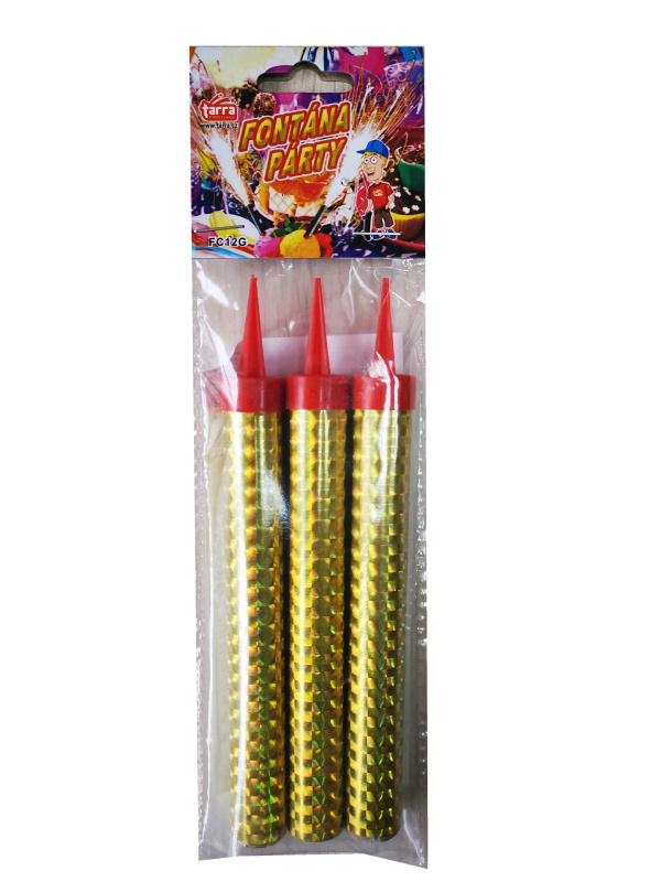 ČÍNA PÁRTY FONTÁNA na dort 12 cm - ZLATÁ dortová 4/40/3