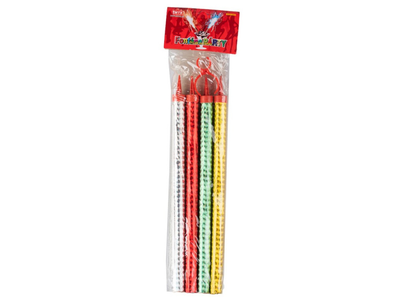 Rappa Fontána párty barevná s držákem na láhev 70 sekund 24 cm 4 ks