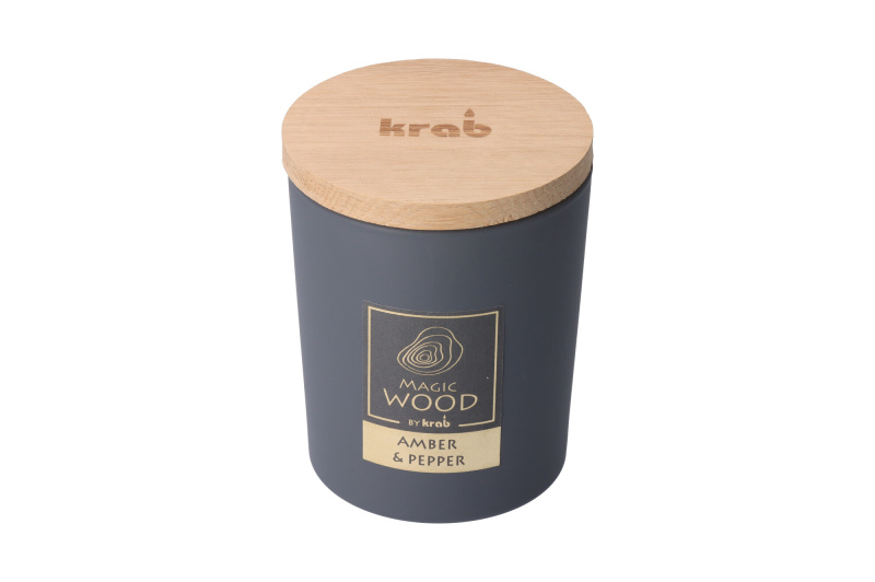 Svíčka Magic Woods dřevěným knotem - Amber a Pepper 300g  Anděl Přerov s.r.o.