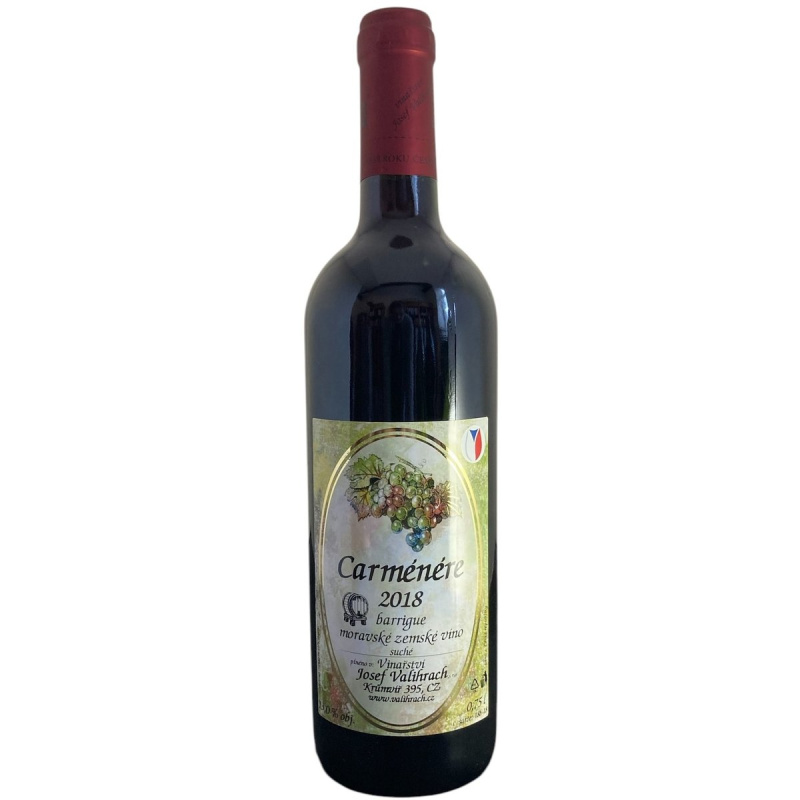 Valihrach Carmenere 2018 moravské zemské barr.