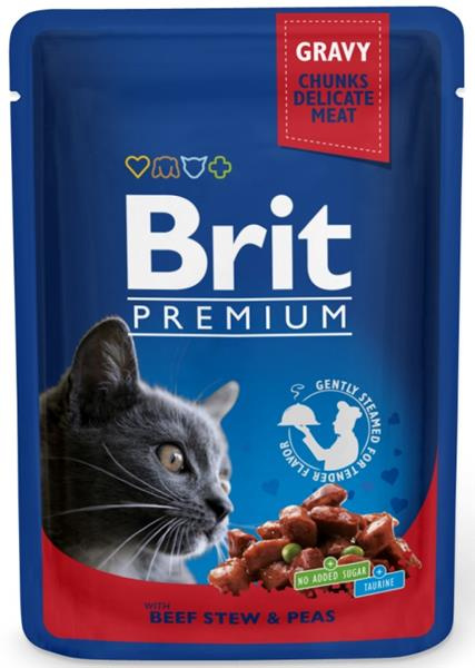 Brit Premium Cat kapsa with Beef Stew & Peas 100 g - 1Ks