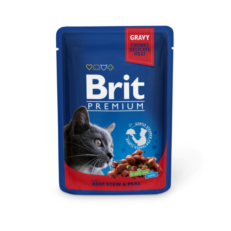 Brit Premium Cat kapsa with Beef Stew & Peas 100 g - 1Ks