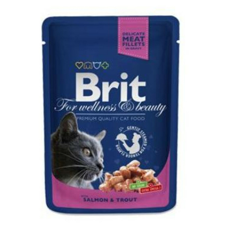 Brit Premium Cat kapsa with Salmon & Trout 100 g - 1Ks