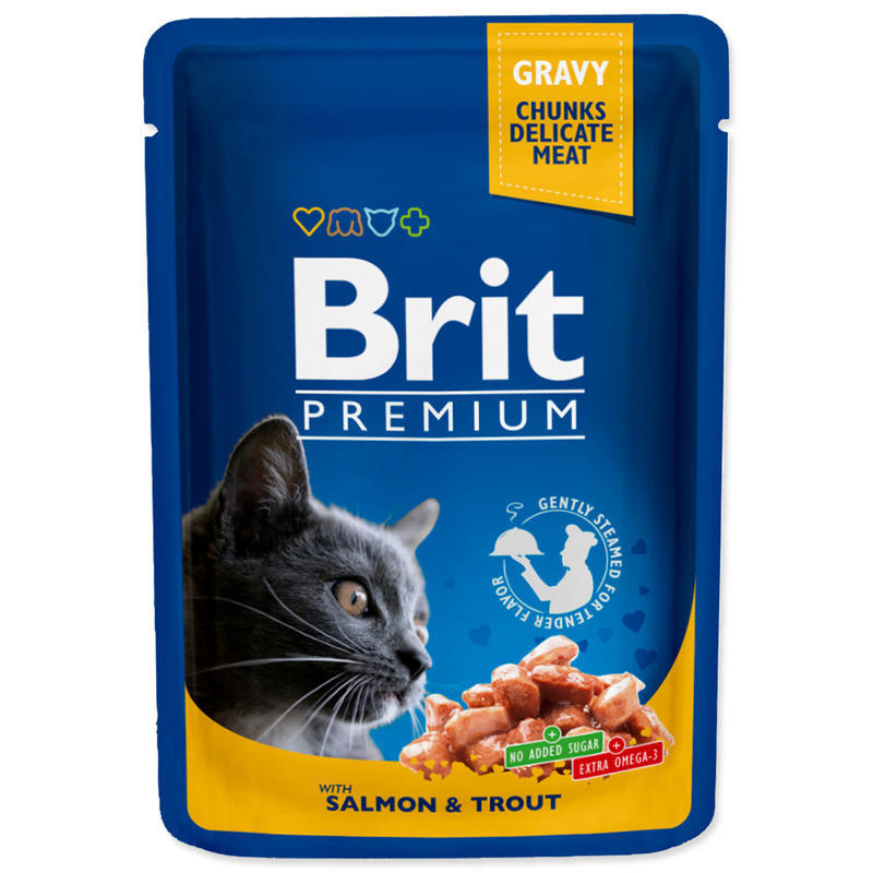 Brit Premium Cat kapsa with Salmon & Trout 100 g - 1Ks