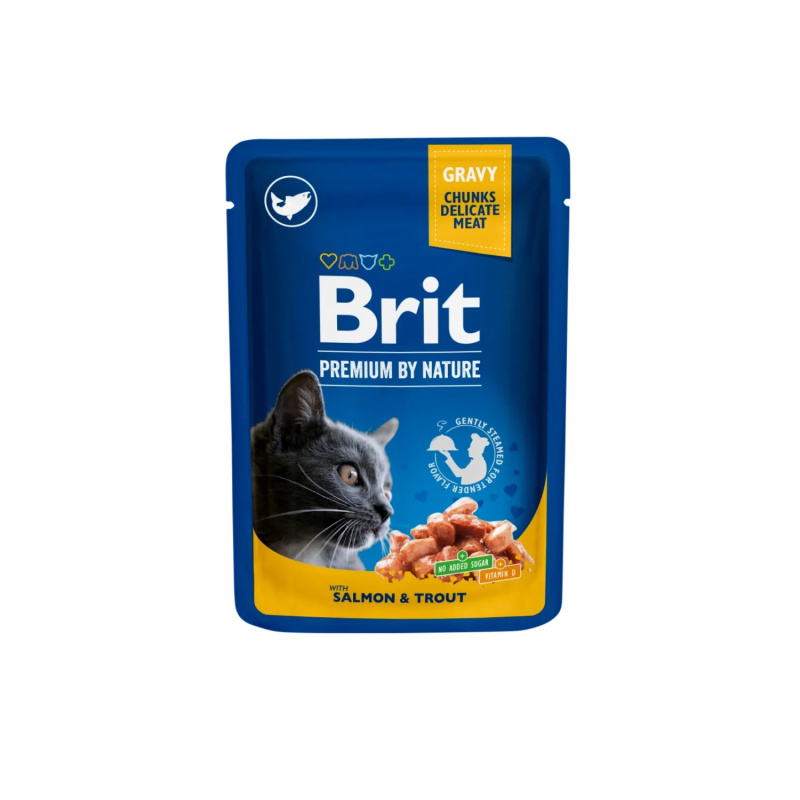 Brit Premium Cat kapsa with Salmon & Trout 100 g - 1Ks