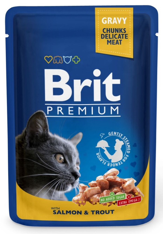Brit Premium Cat kapsa with Salmon & Trout 100 g - 1Ks