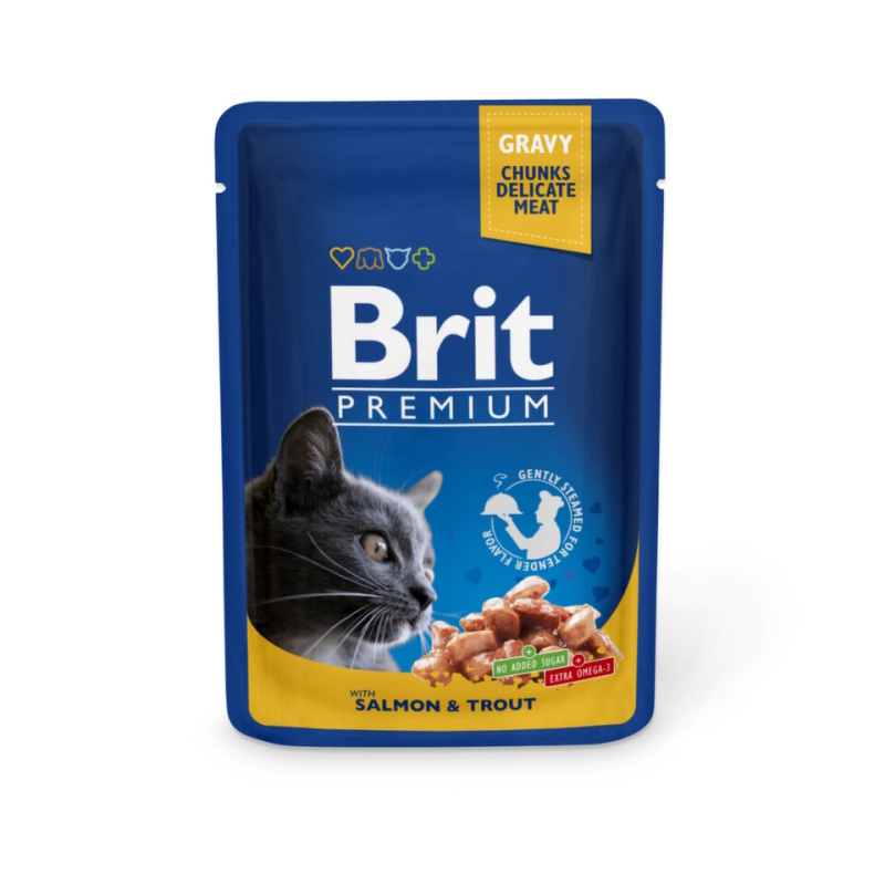 Brit Premium Cat kapsa with Salmon & Trout 100 g - 1Ks