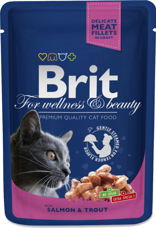 Brit Premium Cat kapsa with Salmon & Trout 100 g - 1Ks