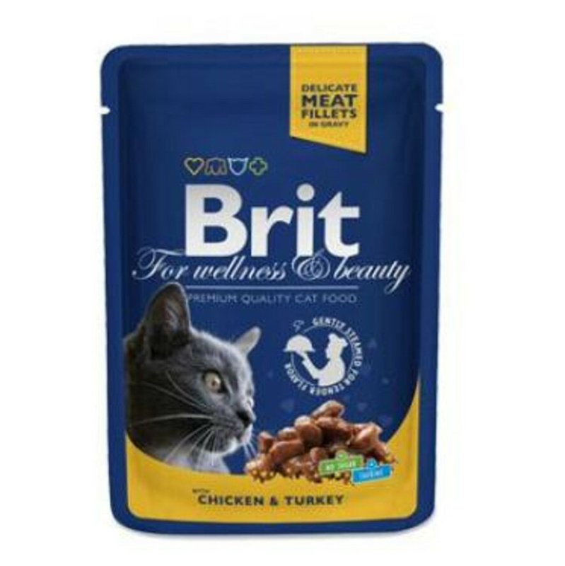 Brit Premium Cat kapsa with Chicken & Turkey 100 g - 1Ks