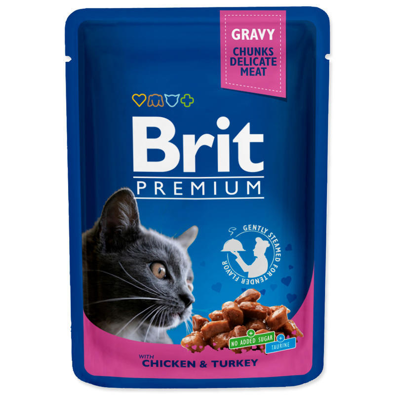 Brit Premium Cat kapsa with Chicken & Turkey 100 g - 1Ks