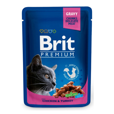 Brit Premium Cat kapsa with Chicken & Turkey 100 g - 1Ks