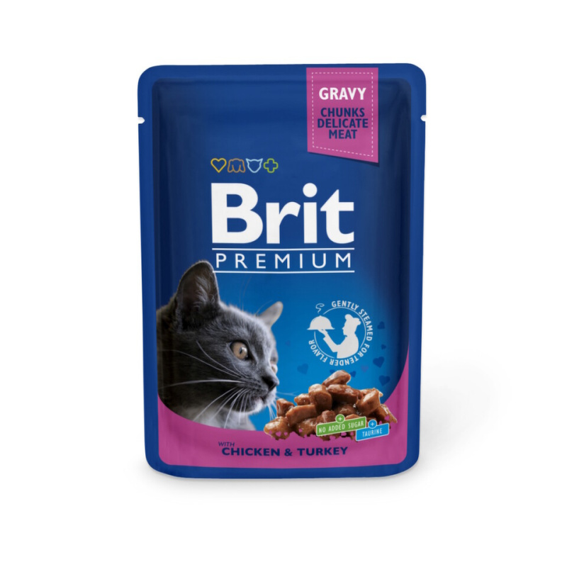 Brit Premium Cat kapsa with Chicken & Turkey 100 g - 1Ks