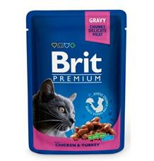 Brit Premium Cat kapsa with Chicken & Turkey 100 g - 1Ks