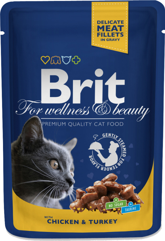 Brit Premium Cat kapsa with Chicken & Turkey 100 g - 1Ks