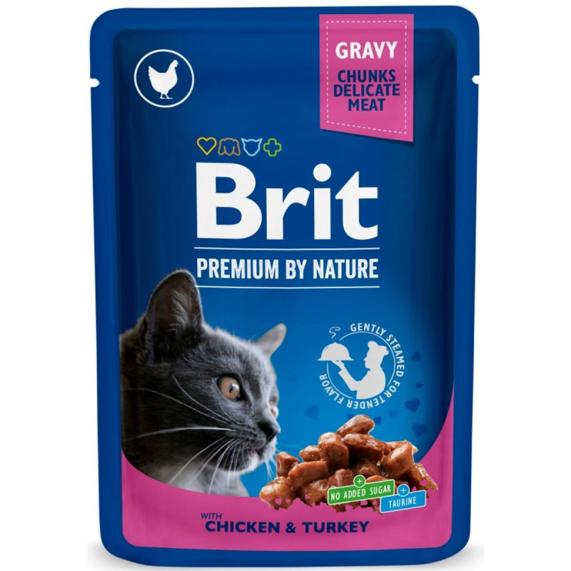 Brit Premium Cat kapsa with Chicken & Turkey 100 g - 1Ks