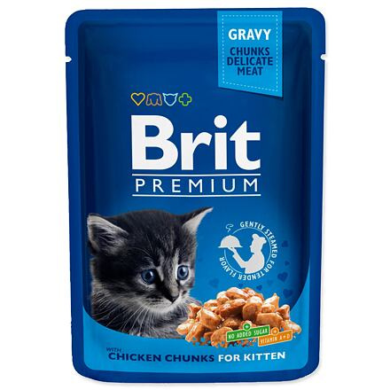 Brit Premium Cat kapsa Chicken Chunks for Kitten 100 g - 1Ks