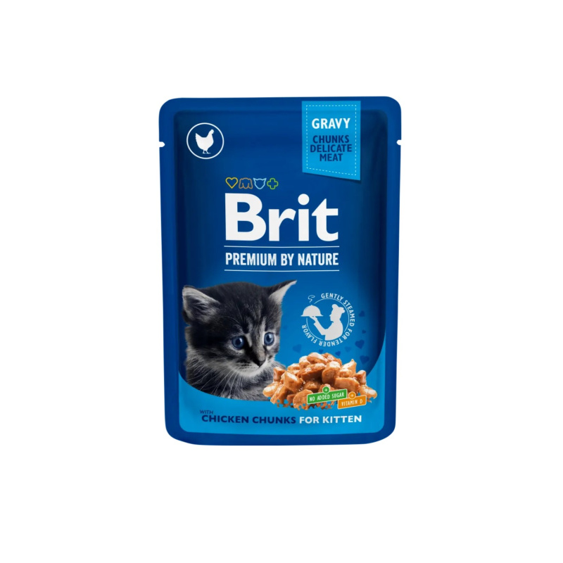 Brit Premium Cat kapsa Chicken Chunks for Kitten 100 g - 1Ks