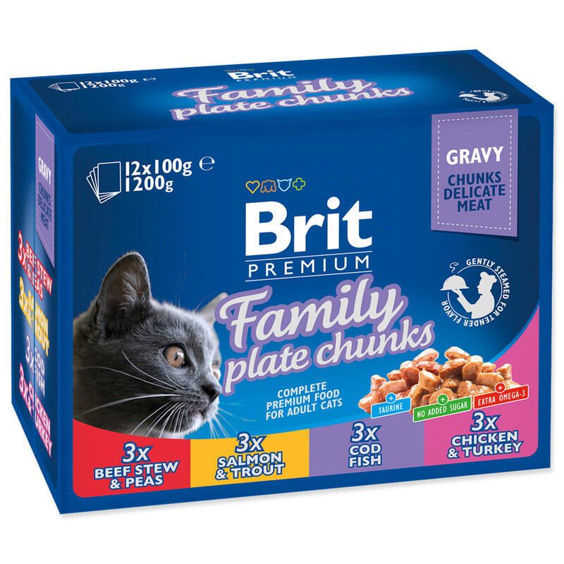 Brit Premium Cat kapsa Family Plate 1200 g (12x100 g)