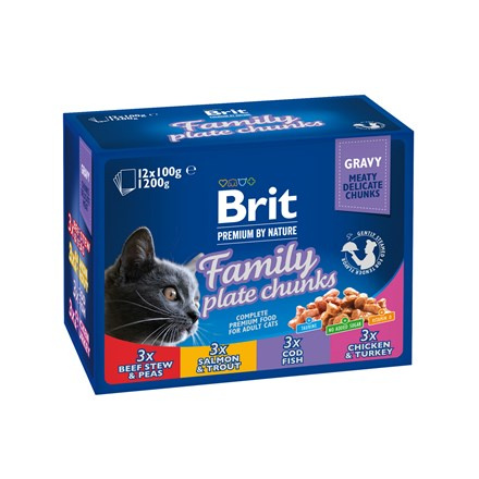 Brit Premium Cat kapsa Family Plate 1200 g (12x100 g)