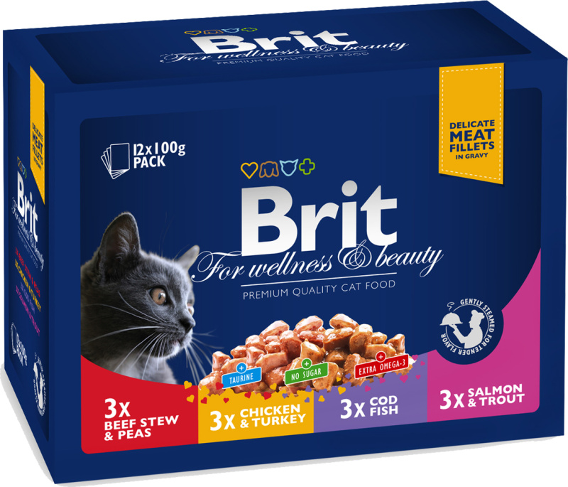 Brit Premium Cat kapsa Family Plate 1200 g (12x100 g)