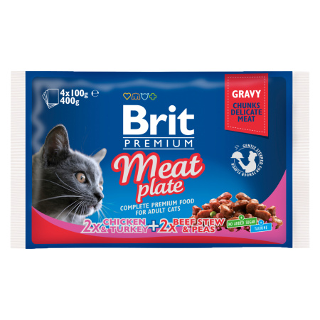 Brit Premium Cat kapsa Meat Plate 400 g (4x100 g)