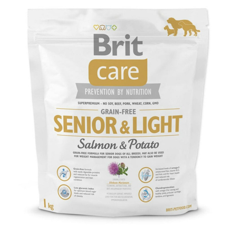 BRIT Care Grain-free Senior & Light Salmon & Potato granule pro psy 1 kg