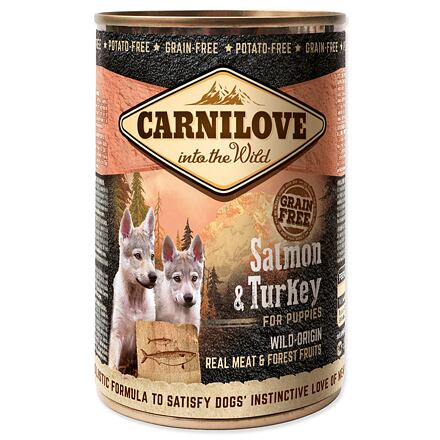 Konzerva CARNILOVE Puppy Wild Meat Salmon & Turkey 400 g