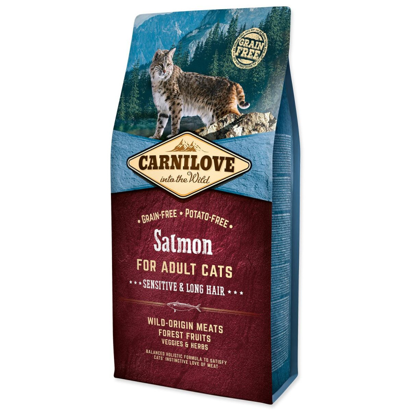 Carnilove Salmon for Adult Cats - Sensitive & Long Hair 6 kg