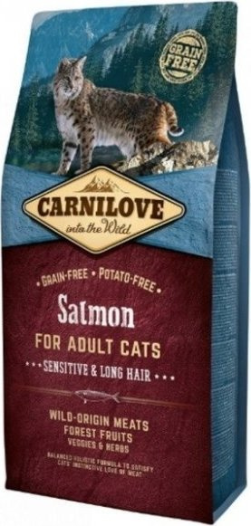 Carnilove Salmon for Adult Cats - Sensitive & Long Hair 6 kg