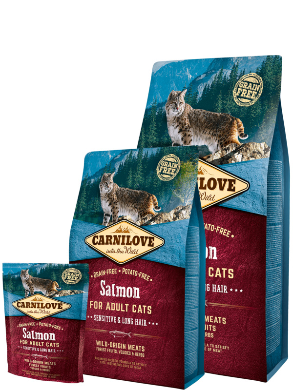Carnilove Salmon for Adult Cats - Sensitive & Long Hair 2 kg