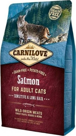 Carnilove Salmon for Adult Cats - Sensitive & Long Hair 2 kg