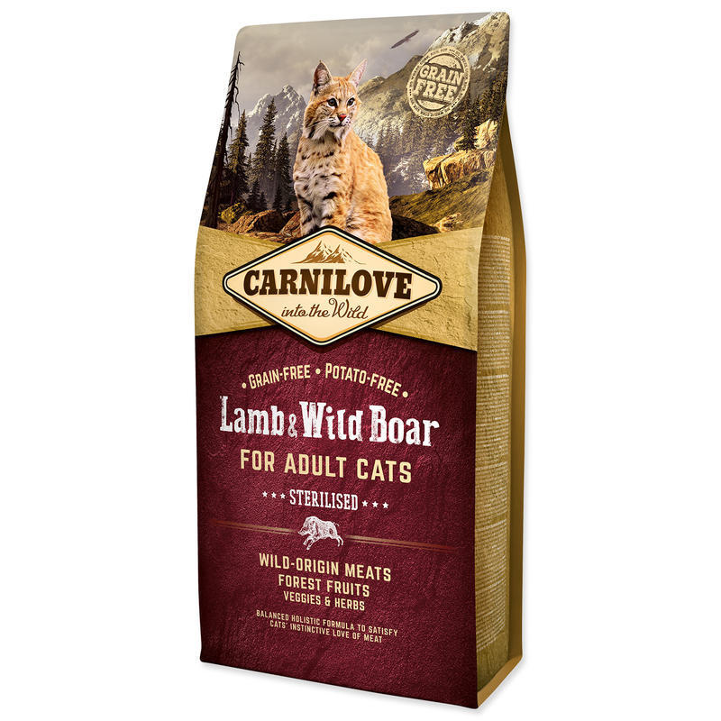 Carnilove Lamb & Wild Board for Adult Cats- Sterilised 6 kg