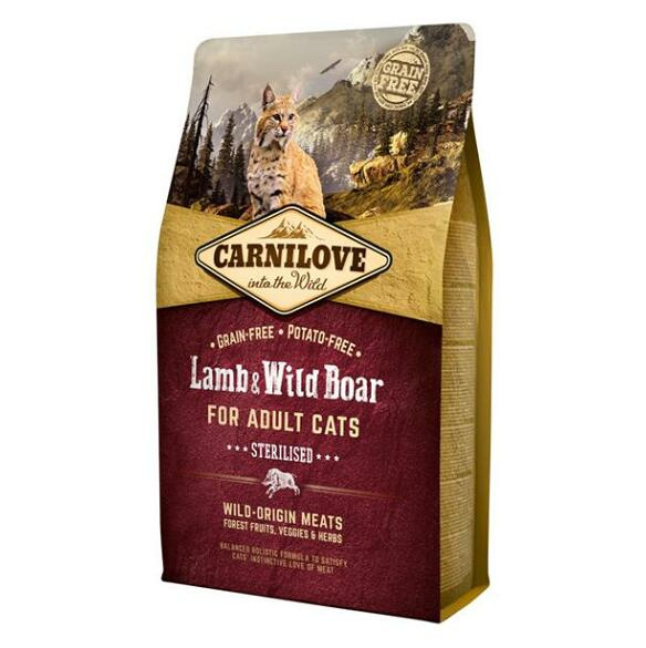 Carnilove Lamb & Wild Board for Adult Cats- Sterilised 2 kg