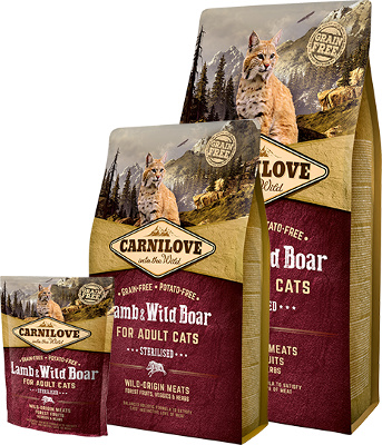 Carnilove Lamb & Wild Board for Adult Cats- Sterilised 400 g
