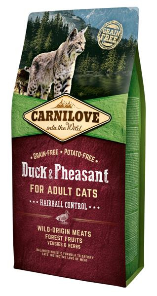 Carnilove Duck & Pheasant for Adult Cats – Hairball Control 6 kg