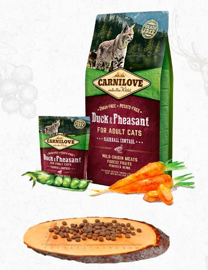 Carnilove Duck & Pheasant for Adult Cats – Hairball Control 2 kg