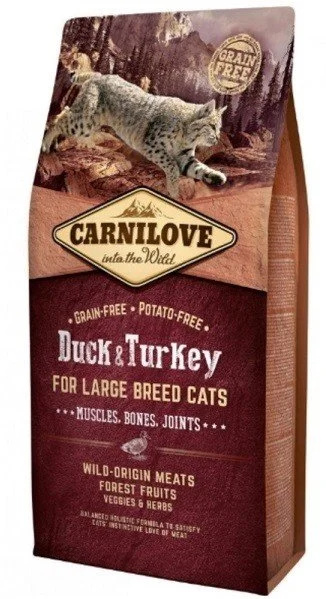 CARNILOVE Duck and Turkey Large Breed Cats Muscles, Bones, Joints 6 kg