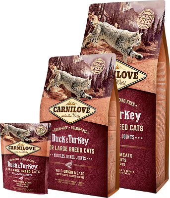 Carnilove Duck & Turkey for Large Breed Cats  - Muscles, Bones, Joints 2 kg