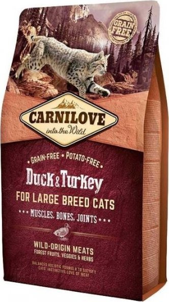 Carnilove Duck & Turkey for Large Breed Cats  - Muscles, Bones, Joints 2 kg
