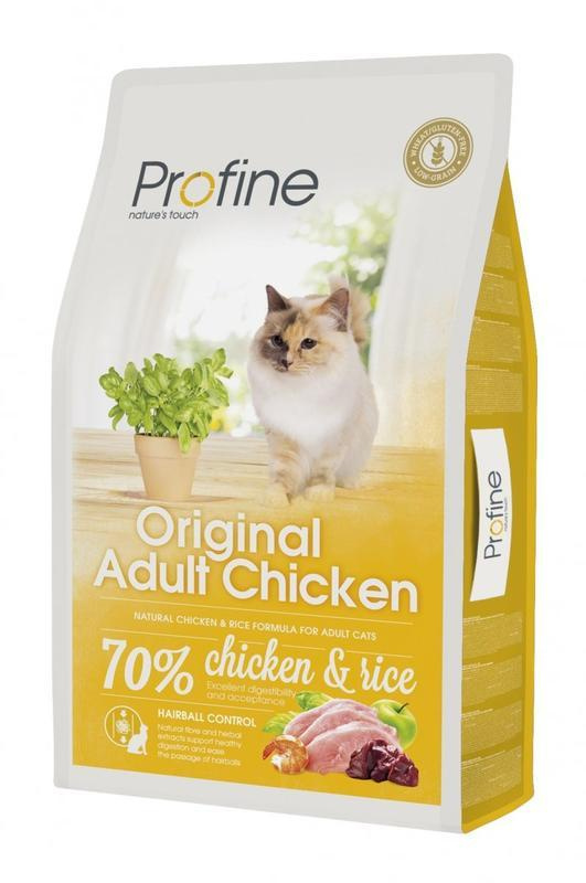 Profine Cat Original krmivo bez lepku pro dospělé kočky s kuřetem a rýží, 10 kg