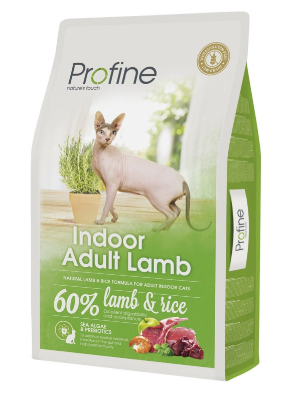 Profine Cat krmivo pro uvnitř žijící dospělé kočky s jehněčím a rýží, 10 kg