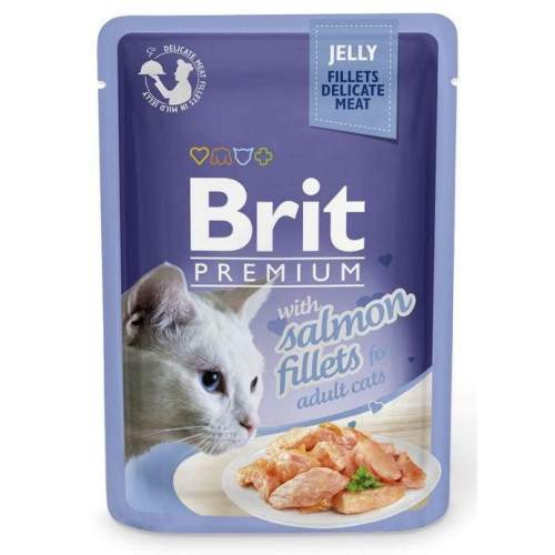 Kapsička BRIT Premium Cat Delicate Fillets in Jelly with Salmon 85g